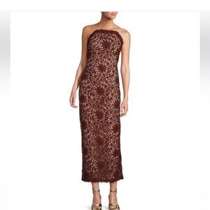 NWT Antonio Melani Nancy Schiffli Lace Square Neck Sleeveless Sheath Midi Dress